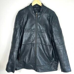 Vintage Davoucci Bomber Biker Genuine Leather Jacket XL